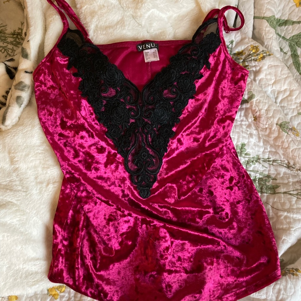 venus velvet lace cami